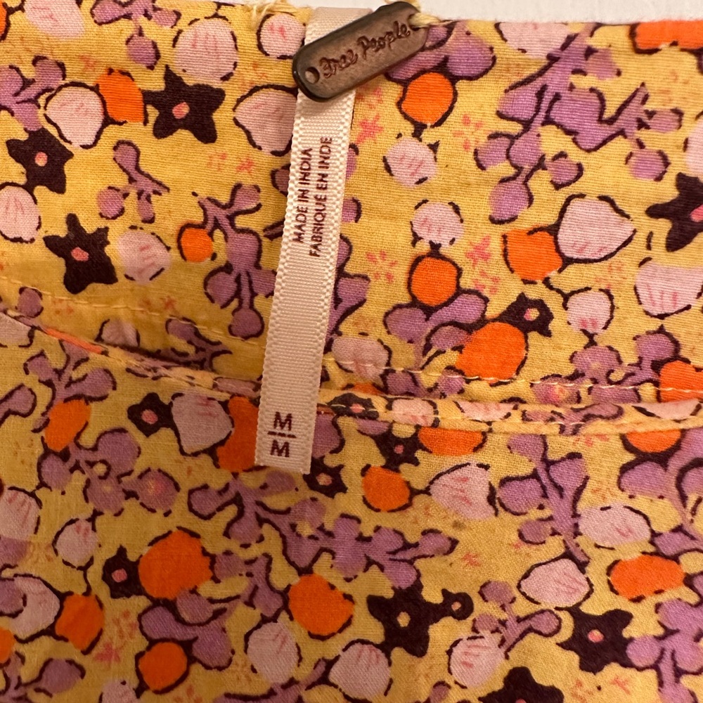 Free People Pennie Mini Dress in Yellow Combo - Picture 6 of 6